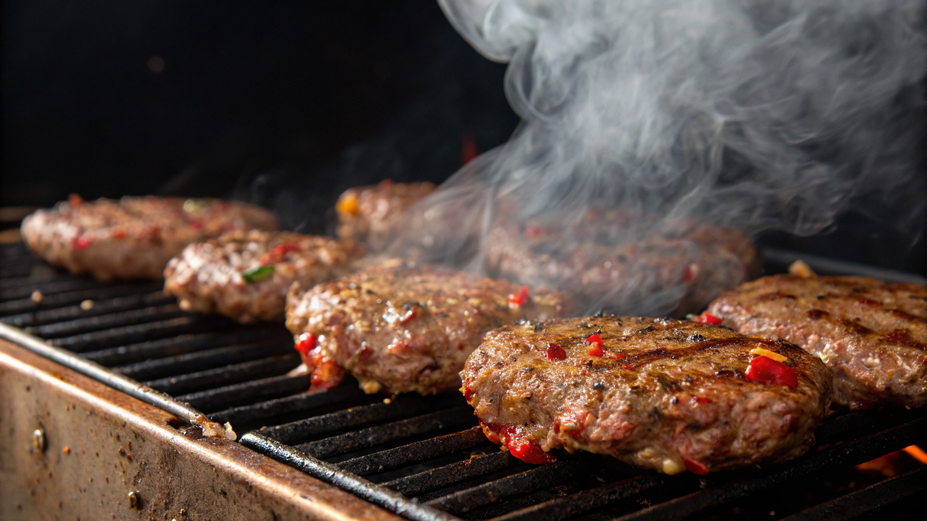 Pikanter Adana Kebab vom offenen Holzkohlegrill